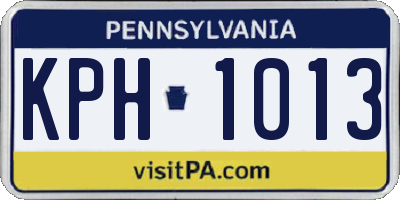 PA license plate KPH1013