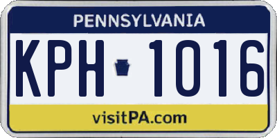 PA license plate KPH1016