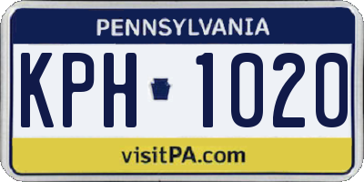 PA license plate KPH1020