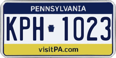 PA license plate KPH1023