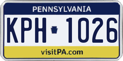 PA license plate KPH1026