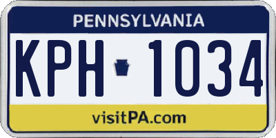 PA license plate KPH1034