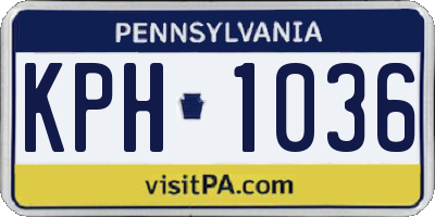 PA license plate KPH1036