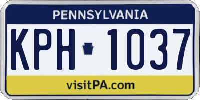 PA license plate KPH1037