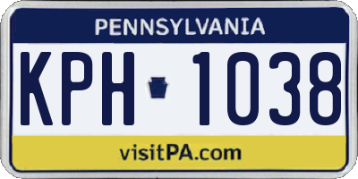 PA license plate KPH1038