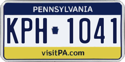 PA license plate KPH1041