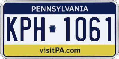 PA license plate KPH1061
