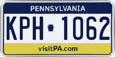 PA license plate KPH1062
