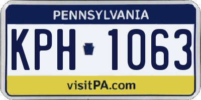 PA license plate KPH1063