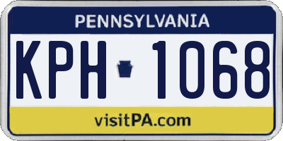 PA license plate KPH1068