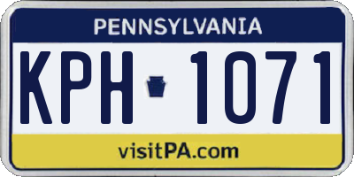 PA license plate KPH1071