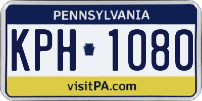 PA license plate KPH1080