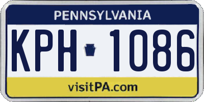 PA license plate KPH1086