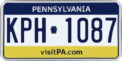 PA license plate KPH1087
