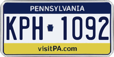 PA license plate KPH1092