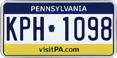 PA license plate KPH1098