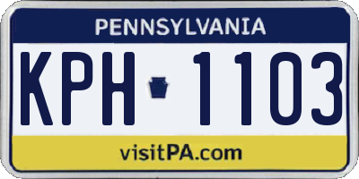 PA license plate KPH1103