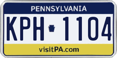 PA license plate KPH1104