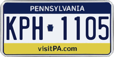 PA license plate KPH1105