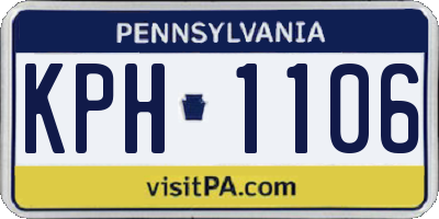 PA license plate KPH1106