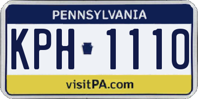 PA license plate KPH1110