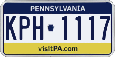 PA license plate KPH1117