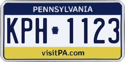 PA license plate KPH1123