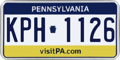 PA license plate KPH1126