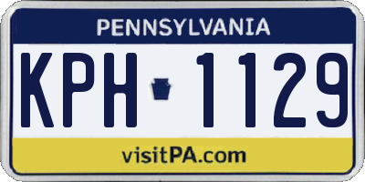 PA license plate KPH1129