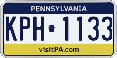 PA license plate KPH1133