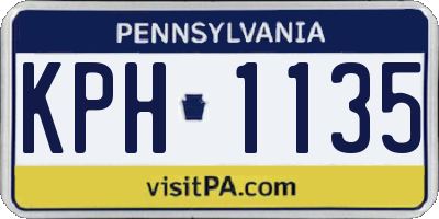 PA license plate KPH1135