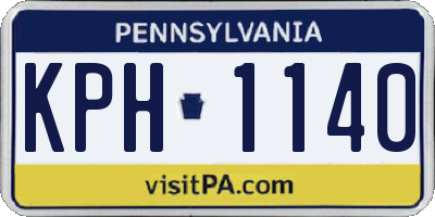 PA license plate KPH1140