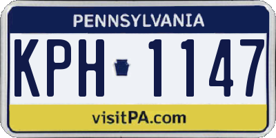 PA license plate KPH1147