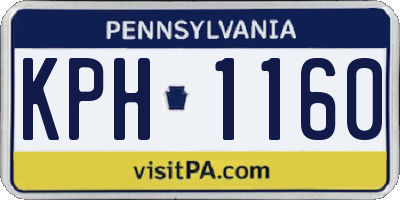 PA license plate KPH1160