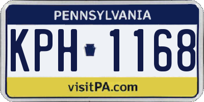 PA license plate KPH1168