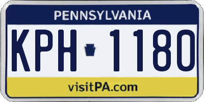 PA license plate KPH1180
