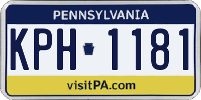 PA license plate KPH1181
