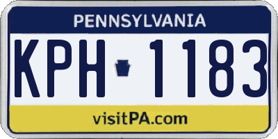 PA license plate KPH1183
