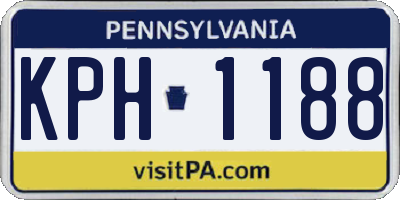 PA license plate KPH1188