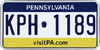 PA license plate KPH1189
