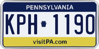 PA license plate KPH1190