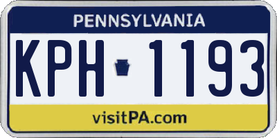 PA license plate KPH1193