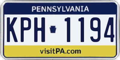 PA license plate KPH1194