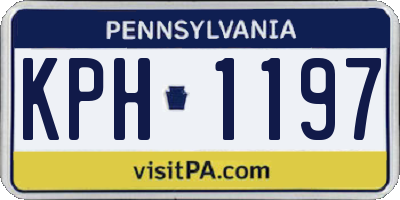 PA license plate KPH1197