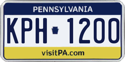 PA license plate KPH1200