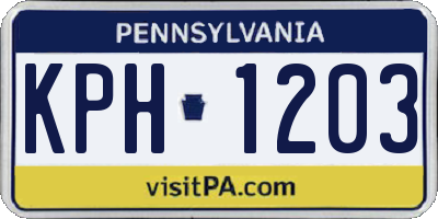 PA license plate KPH1203