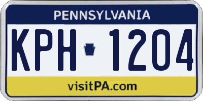 PA license plate KPH1204