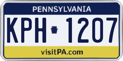 PA license plate KPH1207