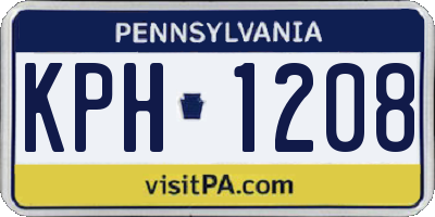 PA license plate KPH1208