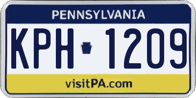 PA license plate KPH1209